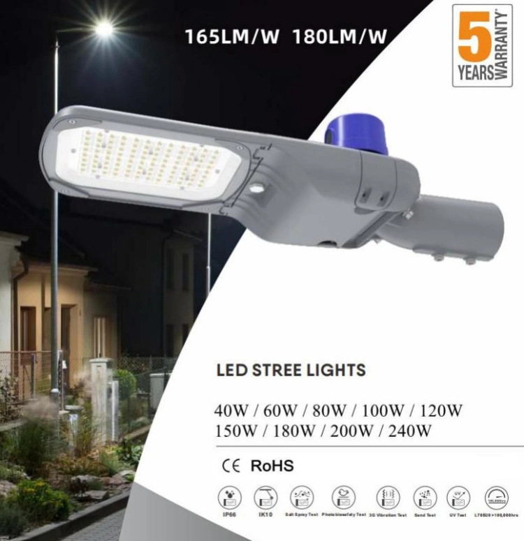 1-10V Dimmable 120W LED Street Lights with Die-Casting Aluminum Housing